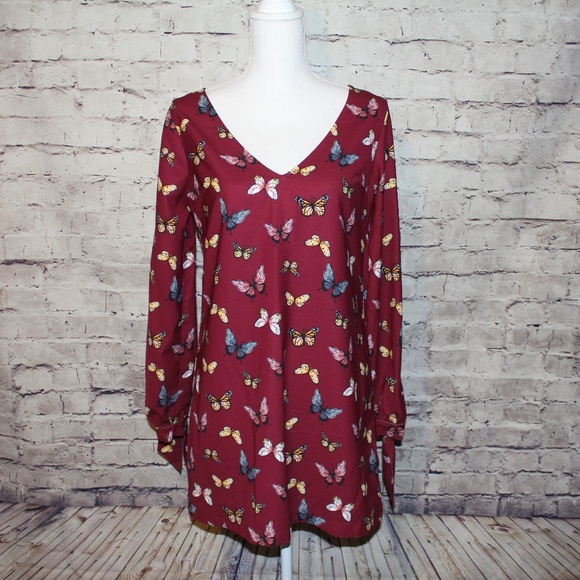 long sleeve butterfly dress